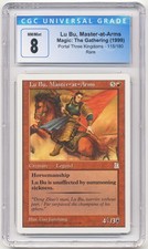 Graded Lu Bu, Master-at-Arms CGC 8 NM-MT Portal Three Kingdoms P3K MTG Magic!
