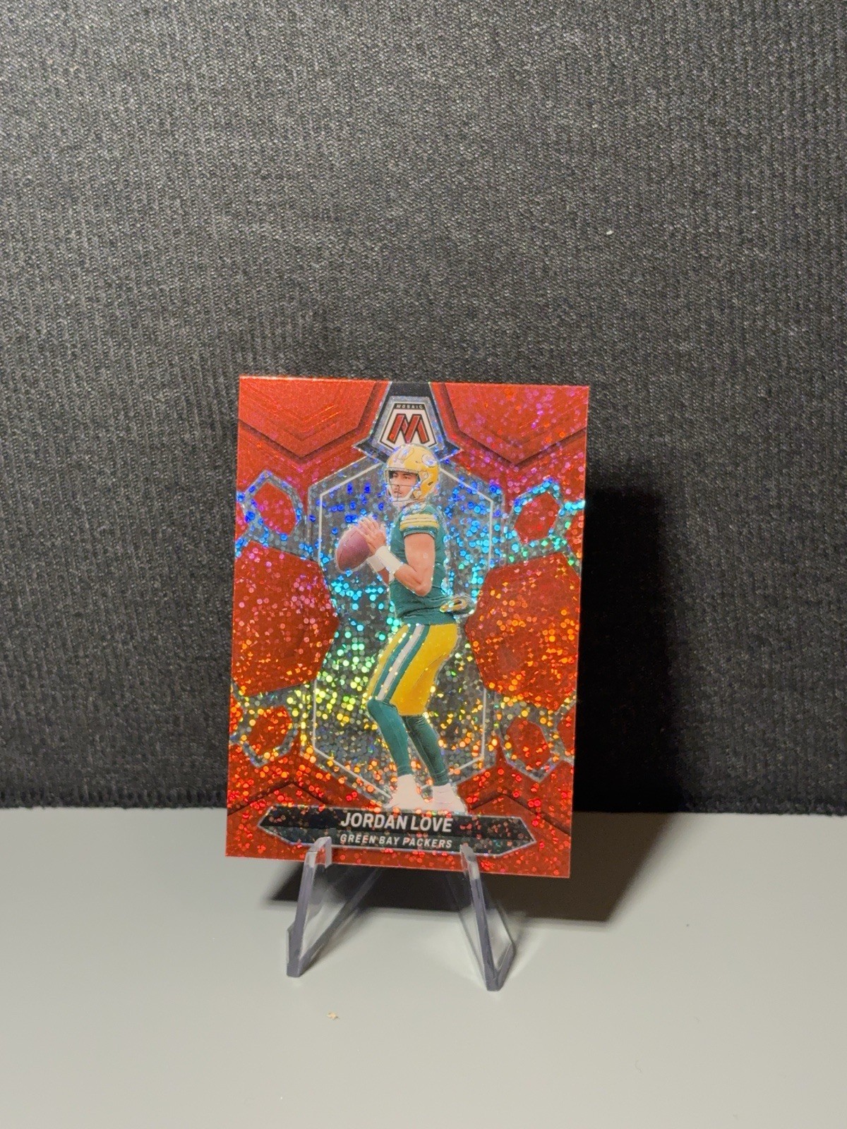 2024 Mosaic Jordan Love Red Sparkle Prizm #78 Packers SP