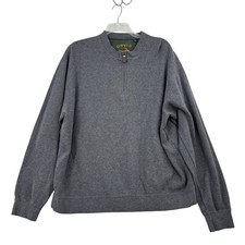 Orvis Quarter Zip Sweater Shirt Mens XXL Gray Stretch Knit Fleece Lined Pullover