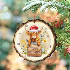 Highland Cow Christmas Ornament 2025 - Highland Cow Gifts for Women, Men, Animal