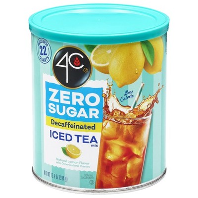 4C Zero Sugar Decaf Lemon Iced Tea Mix 13.9 oz