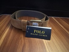 POLO RALPH LAUREN Logo-debossed Suede Belt In Brown