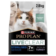 PURINA LIVECLEAR Senior 7+ Sterilised Allergen Reducing Dry Cat Food - 2.8kg Bag 11.07 per kilo