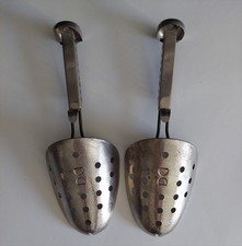 1950's USA 2 Vintage EKCO Hammered Metal Shoe Trees Shaper Stretcher Adjustable