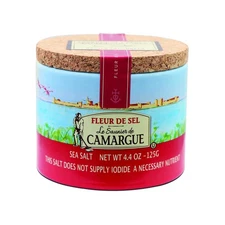 Fleur de Sel de Camargue Premium Sea Salt 4.4 Ounce Finishing Salt 100 Natural