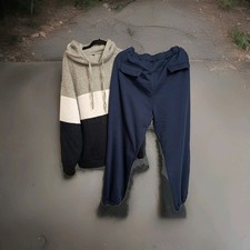 Navy Grey Blue Sweat Suit