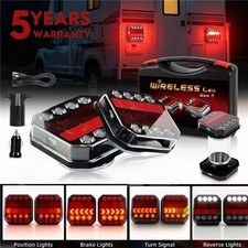 100FT Wireless Magnetic Trailer Lights Rechargeable LED TailLight Kit Waterproof