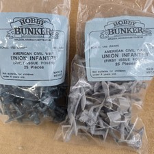 50 MARX American Civil War Recast/Reissue Metallic Blue  Gray Figures New Bag