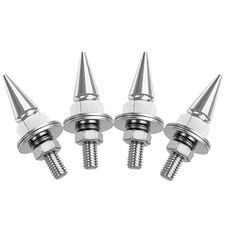 Anti-Theft License Plate Screw Kit, 4 Silver Spikes with Bolts a Color: Silver