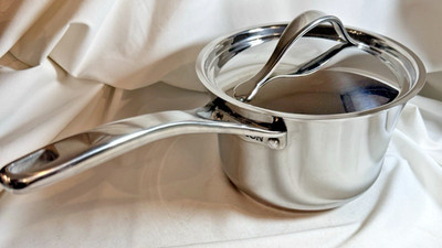 Anolon Nouvelle 5 Ply Copper Core Base Stainless Steel Saucepan w/ Lid 3 1/2 Qt