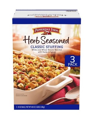 New Pepperidge Farm Herb Seasoned - Classic Holiday Stuffing Mix, 48 oz / 3 lbs