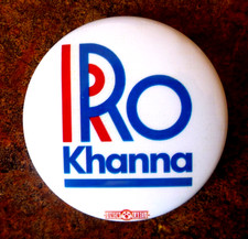 Bouton logo 2026 CALIFORNIE CD-17 démocrate RO KHANNA pour CONGRÈS AMÉRICAIN