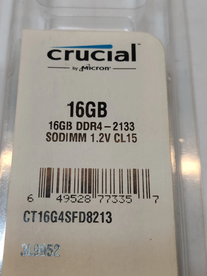 CT16G4SFD8213 CRUCIAL 16GB DDR4 2133 SODIMM PC4-17000 1.2V 260-PIN SDRAM - Image 3 of 3