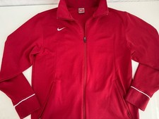 Nike Team Windbreaker Jacket Full Zip Pockets Swoosh Size Small Maroon Polyester