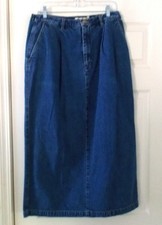 Vintage Eddie Bauer Maxi Long Jeans Skirt Size 14