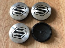 4x Suzuki Wheel Centre Cap Alloy Center Caps 3D Logo 56mm 5.6cm Silver / Black
