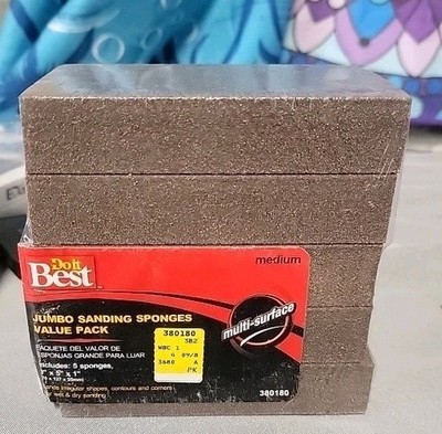 Do it Best Jumbo Sanding Sponges Medium Grit 5 Pack Multi Surface Sealed