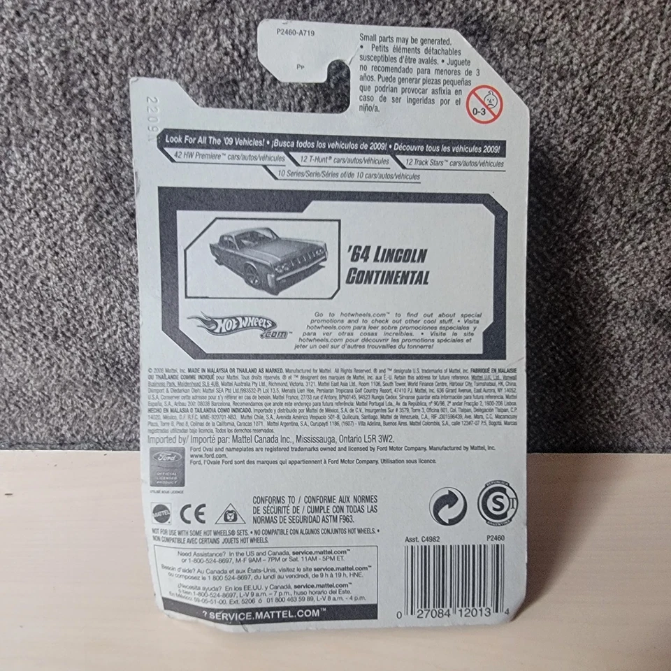Lincoln Continental 2009 Rebel Rides serie 64 rosa magenta cardado Hot Wheel  Foto 3 de 4