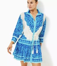 Lilly Pulitzer NWT 12 Drena dress Brezzy Aqua Jungle Escape $268