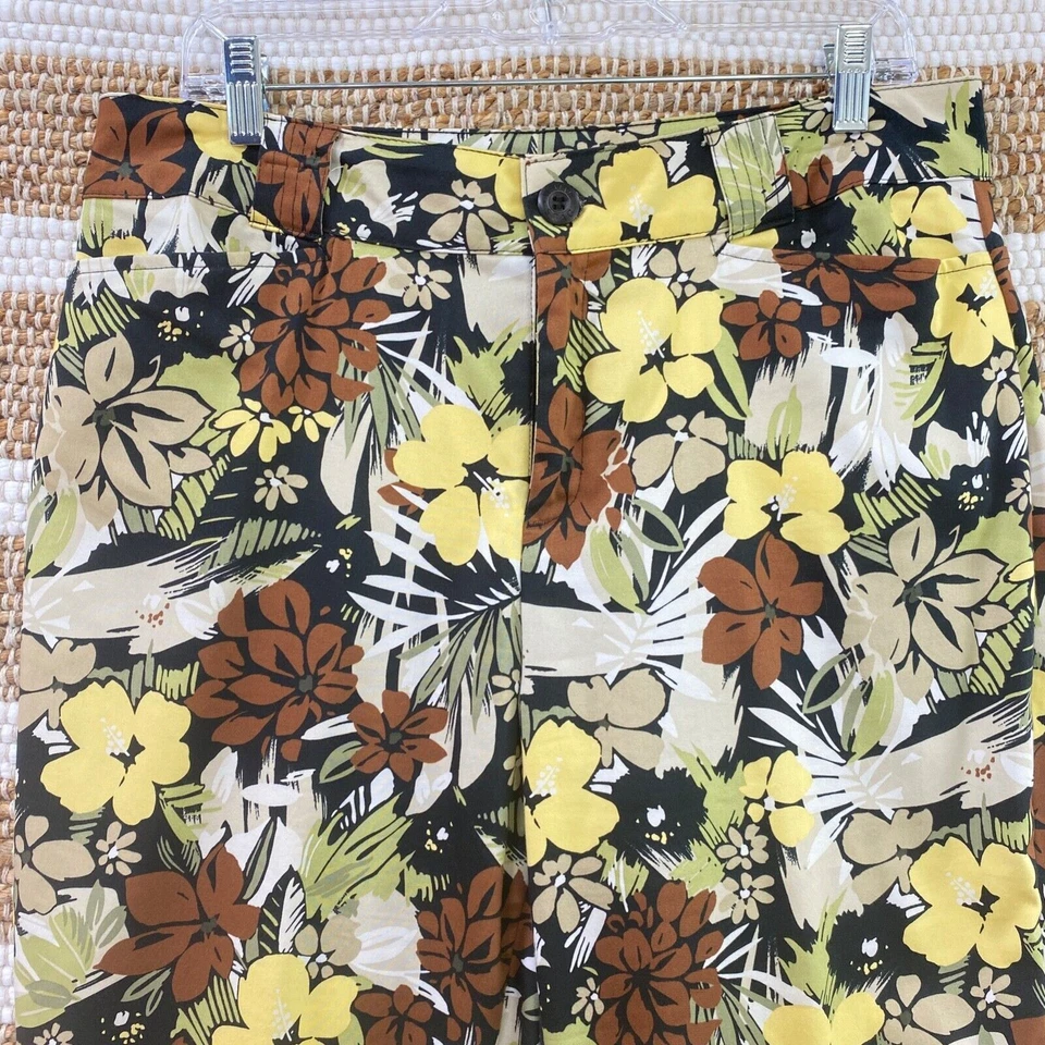 WHITE STAG Petite Women's Capri Pants Size 12P Multicolor Floral Print Stretch - Image 2 of 4