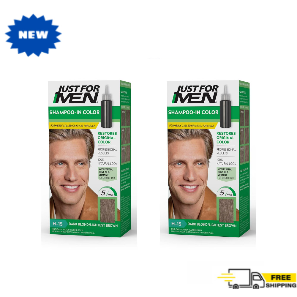 Just For Men Shampoo-in Hair Dye for Men, H-15 Dark Blond/Li