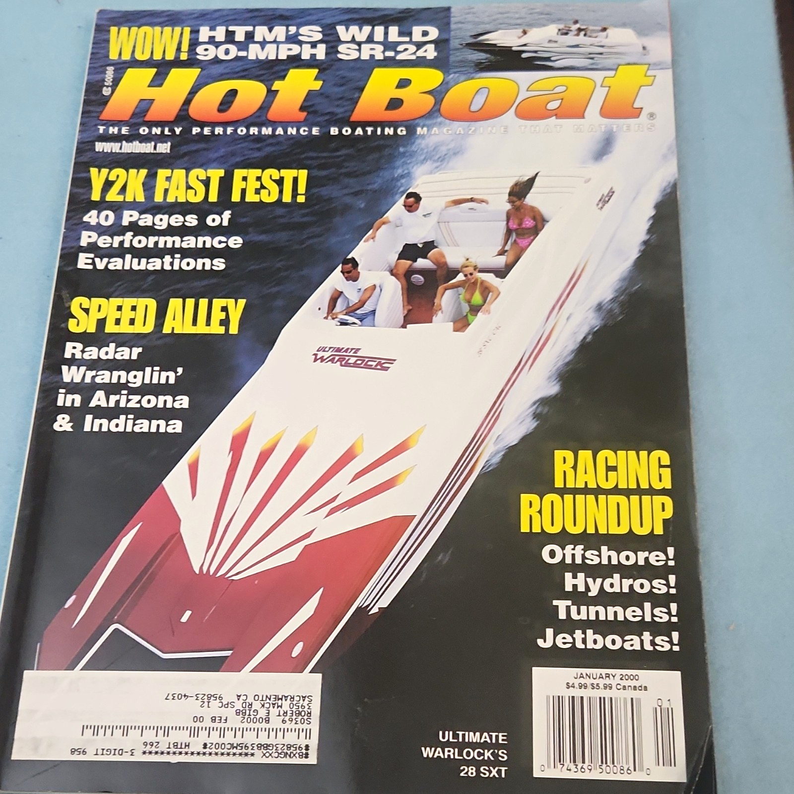 Hot Boat Magazine Jan 2000 Issue #1 Illustrated Boating Jetboats Racing