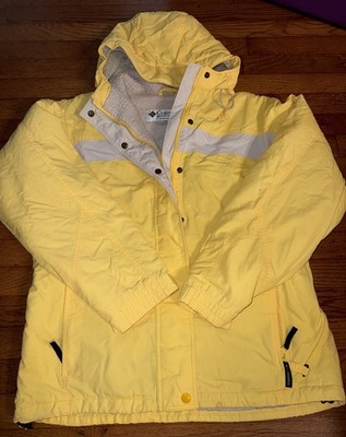 Vintage Women s Size Large Yellow Columbia Sherpa lined Coat- Few Small Stains