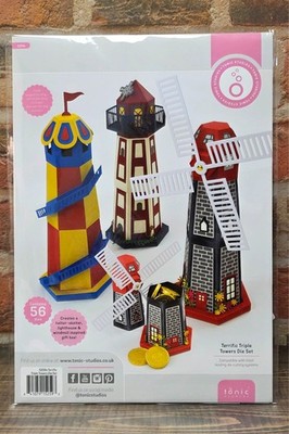 *NEW* Tonic Studios Terrific Triple Towers Die Set - Lighthouse Windmill - NIP