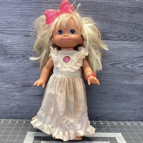 Vintage Mattel PJ Sparkles Doll Dress Lights Up Tested 1988 No Shoes Dirty Dress