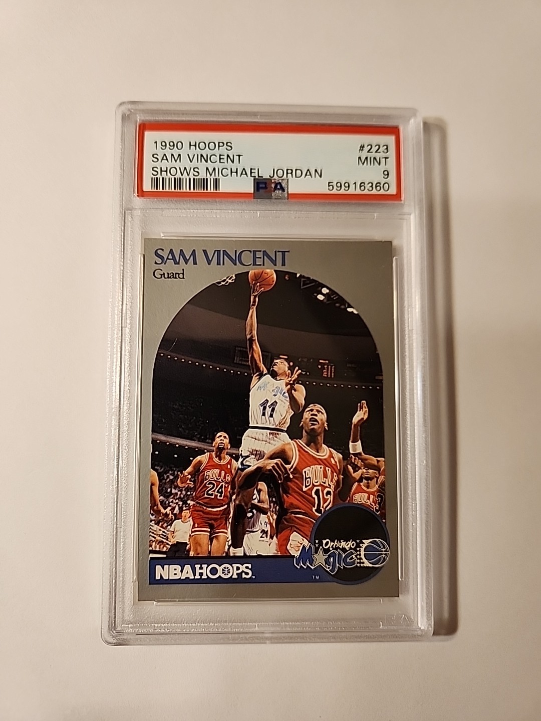 1990 Hoops PSA 9 Michael Jordan Sam Vincent #223
