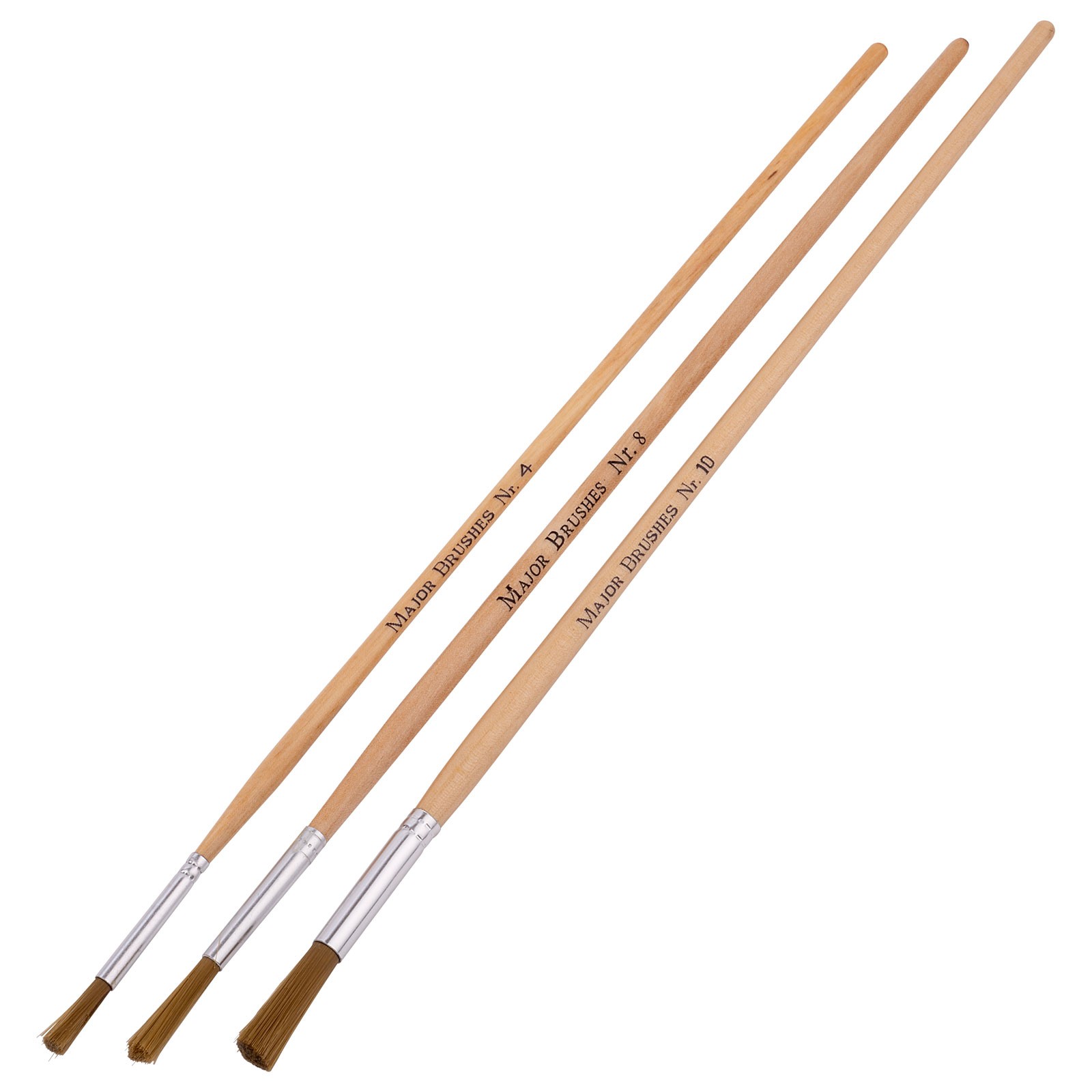 Major Brushes Golden Synthetic Brushes Sizes 4, 8 & 10 Assorted Pack of 10