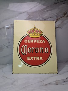 Cerveza Corona Extra Beer Metal Sign 21x26 Embossed bar pub pool Man Cave