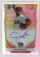 2014 Bowman Prospect Auto Chrome Refractor 4/500 Jake Barrett #BCAP-JB Auto 3q5