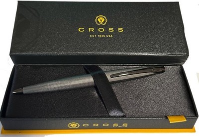 Cross ATX Ballpoint Pen In Luxury Gift Box Med. Point Sandblasted Titanium Gray