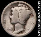 1917 Silver Mercury Dime - Scarce  Better Date  No Reserve  #i72