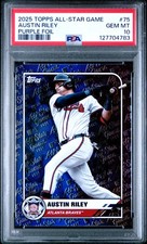 2025 TOPPS ALL-STAR GAME PURPLE FOIL #75 AUSTIN RILEY 16/75 PSA 10