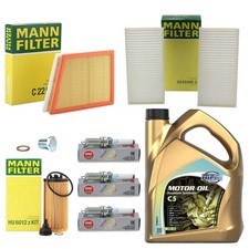 FULL MANN FILTERS + PLUGS SERVICE KIT & 5L MPM FOR BMW 120i 1.5 F40 MSPORT 2019+