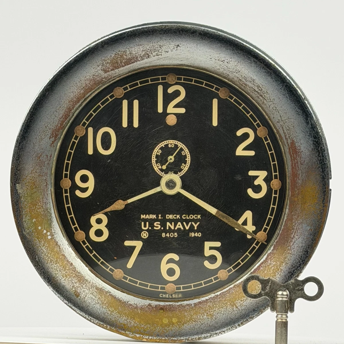 Vintage Original US Navy Deck Clock Antique Maritime Clocks for