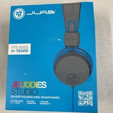 JLAB JBuddies Studio On Ear Folding Kids Wired Headphones New