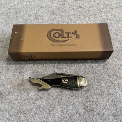 Colt CT316 Black Bone Titanium Blade Shoe Pocket Knife Mint In Box
