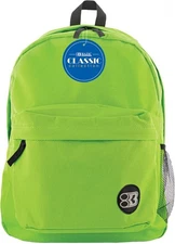 BAZIC School Backpack 17" Lime, Lightweight School Bag Padded Back & Adjustab...