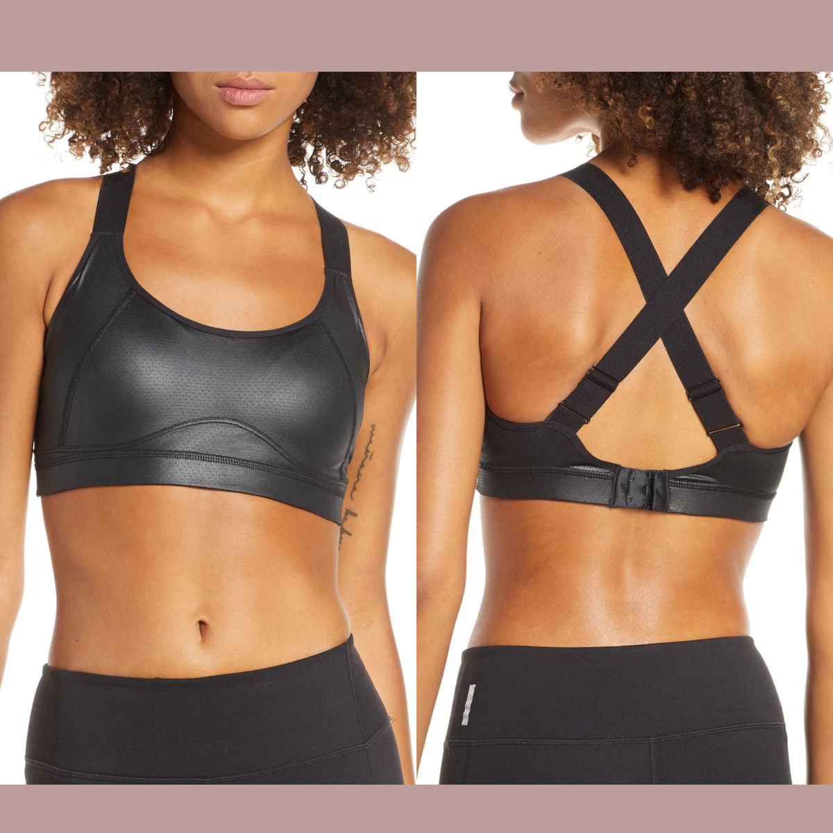 NEW Zella Body [ Medium ] Luster Performance Sports Bra in Black #4265