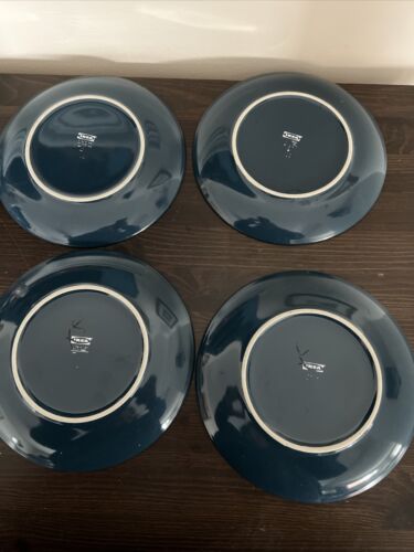 Lote de 5 Platos de Ensalada de Pan IKEA Fargrik Azul Oscuro Cerámica Brillante Moderno - Imagen 4 de 7