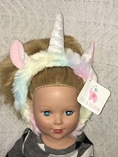 Jax Olivia Super Sassy Rainbow Color Fuzzy Unicorn Girls Headband NEW with tag