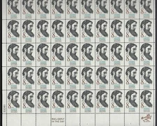 1446 MNH sheet of 50, 8-cent stamps honoring Sidney Lanier, American Poet 