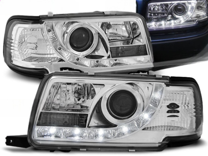 Feux Daylight LED Audi 80 B4 chrome avec éclairage diurne intensifié