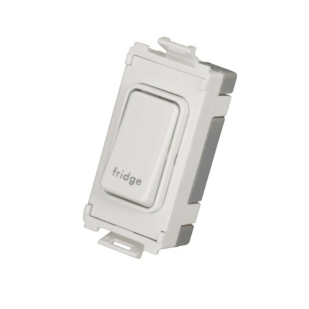 Schneider GUG20DPFRW Ultimate 20A Double Pole Grid Switch marked Fridge