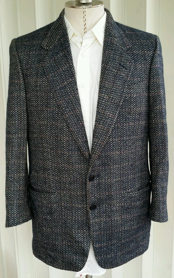 De Colección 38XS ERMENEGILDO ZEGNA Tweed Abrigo Deportivo Chaqueta Blazer Lana 48 Extra Corto Foto 2 de 4