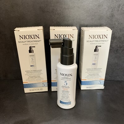 3 Nioxin 5 SCALP TREATMENT Thinning Hair Loss CHEMICALLY TREATED 1.7oz x 3=5.1oz
