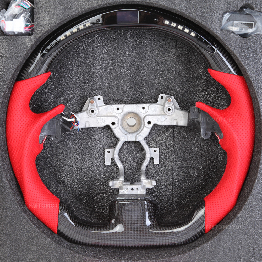 Carbon Fiber Perforated Leather LED Steering Wheel For